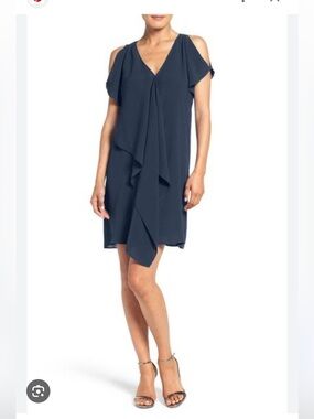 NWT Adrianna Papell Stylish pop over Dress in Navy size 12